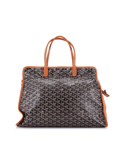 Pre-owned Pre-owned Goyard  Goyard Pm Hardy Pet Carrier Coated Canvas In Brown