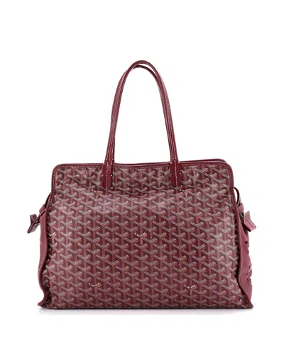 Pre-owned Pre-owned Goyard  Goyard Pm Hardy Pet Carrier Coated Canvas In Red