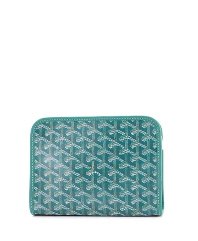 Pre-owned Pre-owned Goyard  Goyard Pm Jouvence Toiletry Pouch Coated Canvas In Green