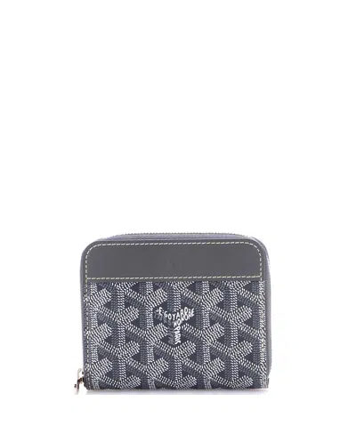 Pre-owned Pre-owned Goyard  Goyard Pm Matignon Zip Wallet Coated Canvas With Leather In Gray