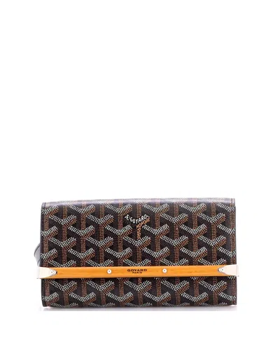 Pre-owned Pre-owned Goyard  Goyard Pm Monte Carlo Clutch With Strap Coated Canvas In Black