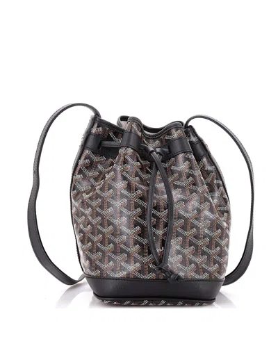Pre-owned Pre-owned Goyard  Goyard Pm Petit Flot Bucket Bag Coated Canvas In Black