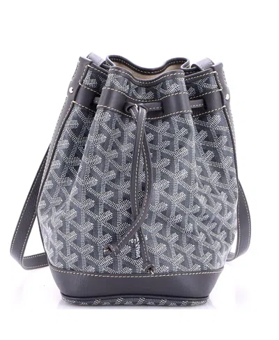 Pre-owned Pre-owned Goyard  Goyard Pm Petit Flot Bucket Bag Coated Canvas In Gray
