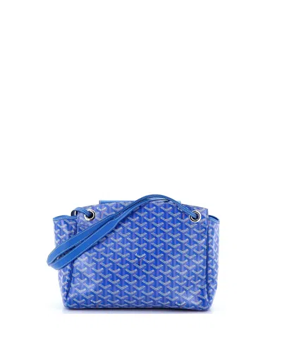 Pre-owned Pre-owned Goyard  Goyard Pm Rouette Bag Coated Canvas In Blue