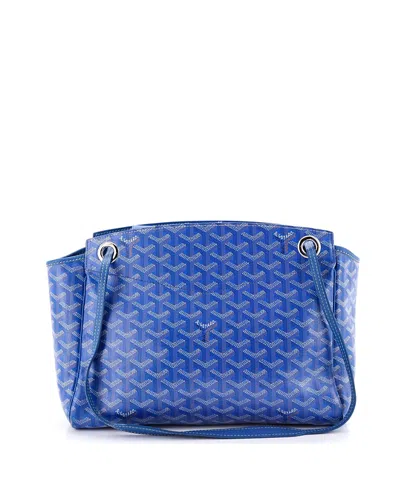 Pre-owned Pre-owned Goyard  Goyard Pm Rouette Bag Coated Canvas In Blue