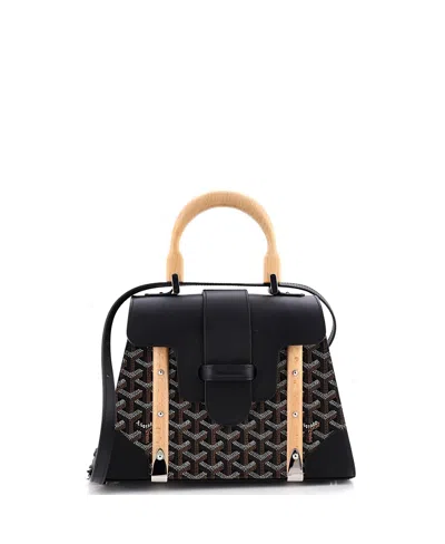 Pre-owned Pre-owned Goyard  Goyard Pm Saigon Top Handle Bag Coated Canvas With Leather In Black