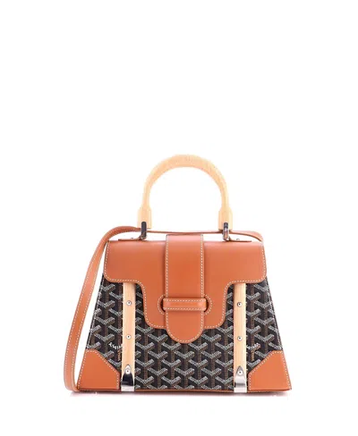 Pre-owned Pre-owned Goyard  Goyard Pm Saigon Top Handle Bag Coated Canvas With Leather In Brown