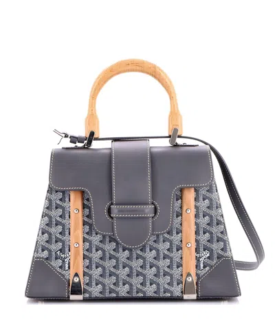 Pre-owned Pre-owned Goyard  Goyard Pm Saigon Top Handle Bag Coated Canvas With Leather In Gray