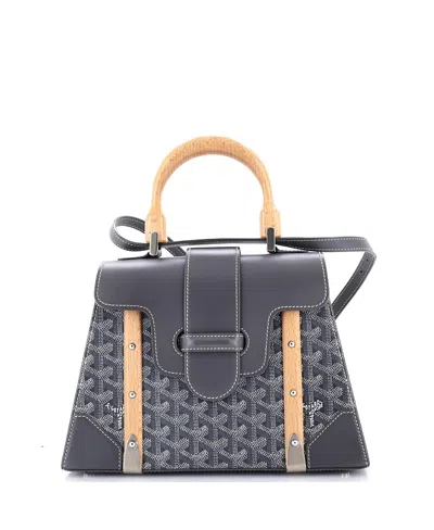 Pre-owned Pre-owned Goyard  Goyard Pm Saigon Top Handle Bag Coated Canvas With Leather In Gray