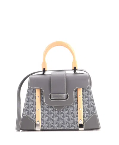 Pre-owned Pre-owned Goyard  Goyard Pm Saigon Top Handle Bag Coated Canvas With Leather In Gray