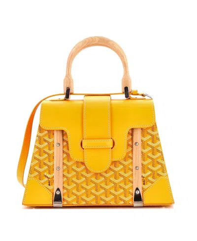 Pre-owned Pre-owned Goyard  Goyard Pm Saigon Top Handle Bag Coated Canvas With Leather In Yellow