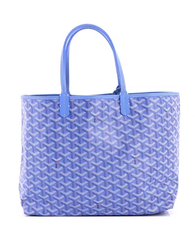 Pre-owned Pre-owned Goyard  Goyard Pm Saint Louis Reversible Tote Coated Canvas And Printed Canvas In Blue