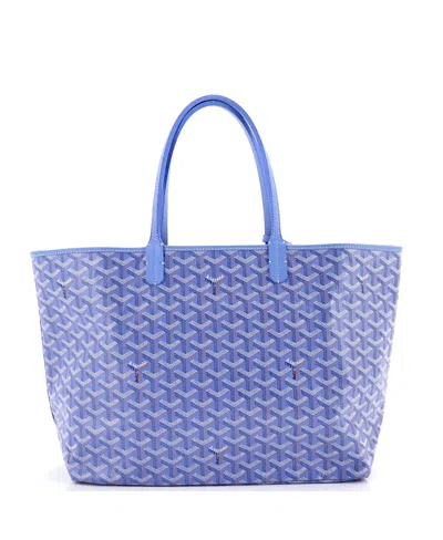 Pre-owned Pre-owned Goyard  Goyard Pm Saint Louis Reversible Tote Coated Canvas And Printed Canvas In Blue