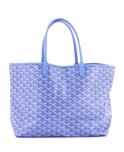Pre-owned Pre-owned Goyard  Goyard Pm Saint Louis Reversible Tote Coated Canvas And Printed Canvas In Blue