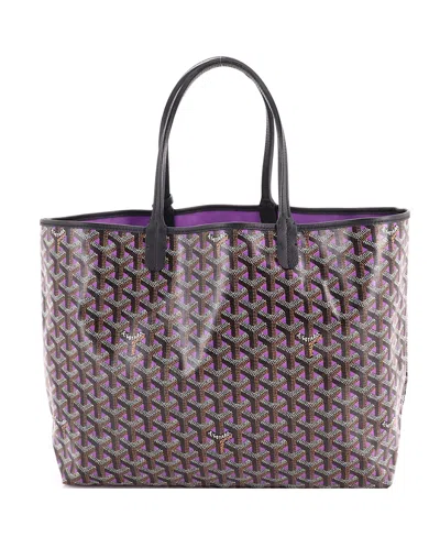 Pre-owned Pre-owned Goyard  Goyard Pm Saint Louis Tote Claire Voie Coated Canvas In Purple/ Black/ Pink