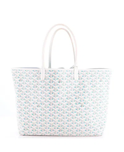 Pre-owned Pre-owned Goyard  Goyard Pm Saint Louis Tote Claire Voie Coated Canvas In White