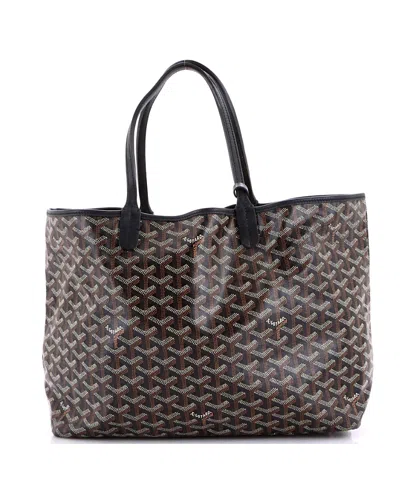 Pre-owned Pre-owned Goyard  Goyard Pm Saint Louis Tote Coated Canvas In Black/ Black/ Brown