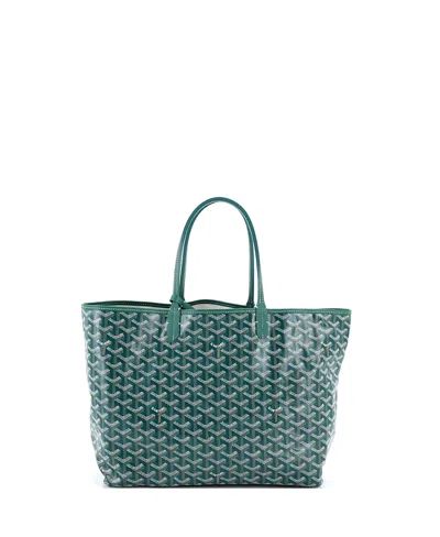Pre-owned Pre-owned Goyard  Goyard Pm Saint Louis Tote Coated Canvas In Green