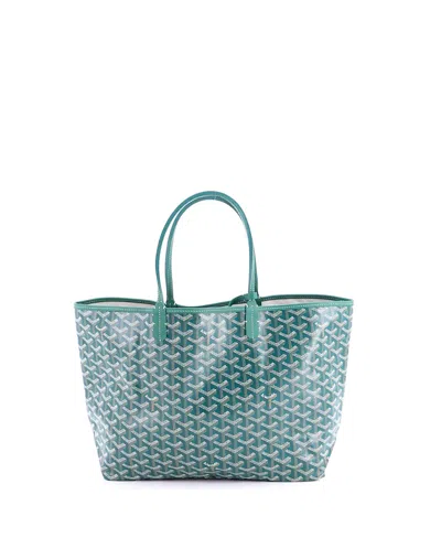 Pre-owned Pre-owned Goyard  Goyard Pm Saint Louis Tote Coated Canvas In Green