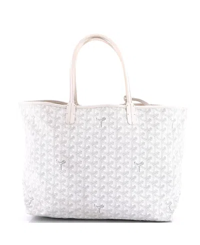 Pre-owned Pre-owned Goyard  Goyard Pm Saint Louis Tote Coated Canvas In White