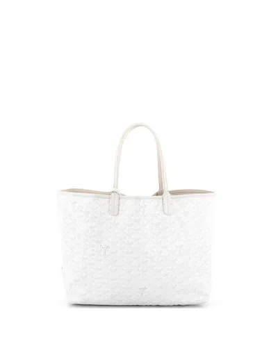 Pre-owned Pre-owned Goyard  Goyard Pm Saint Louis Tote Coated Canvas In White