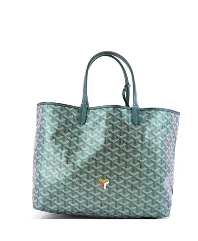 Pre-owned Pre-owned Goyard  Goyard Pm Saint Louis Tote Iridescent Coated Canvas In Green