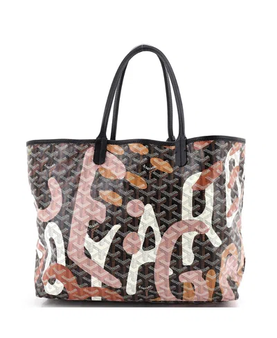 Pre-owned Pre-owned Goyard  Goyard Pm Saint Louis Tote Lettres Camouflage Coated Canvas In Black