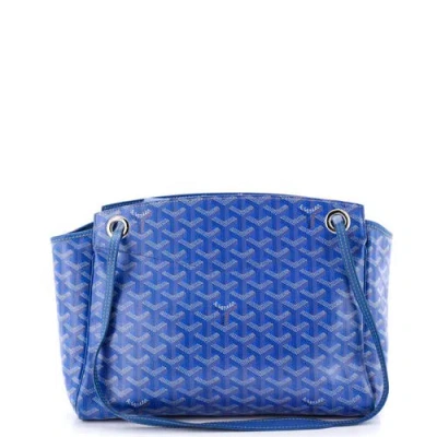 Pre-owned Goyard  Goyard Rouette Bag Coated Canvas Pm In Blue
