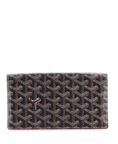 Pre-owned Pre-owned Goyard  Goyard Saint Lambert Wallet Coated Canvas In Black