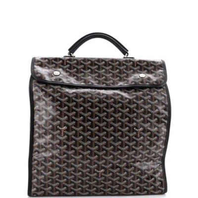 Pre-owned Goyard  Goyard Saint Leger Briefcase Backpack Coated Canvas In Black