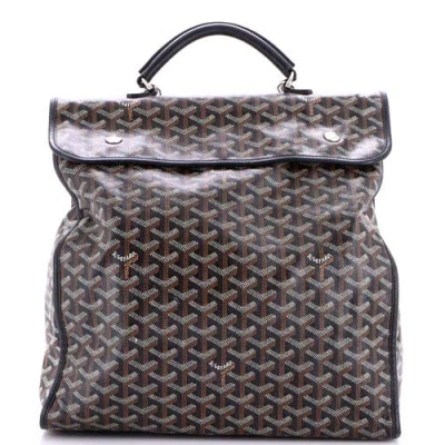 Pre-owned Pre-owned Goyard  Goyard Saint Leger Briefcase Backpack Coated Canvas In Black