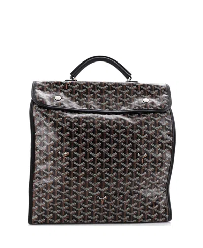 Pre-owned Pre-owned Goyard  Goyard Saint Leger Briefcase Backpack Coated Canvas In Black