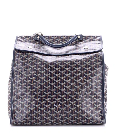 Pre-owned Pre-owned Goyard  Goyard Saint Leger Briefcase Backpack Coated Canvas In Blue