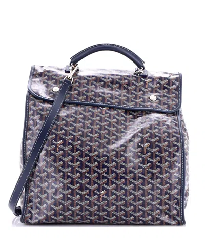 Pre-owned Pre-owned Goyard  Goyard Saint Leger Briefcase Backpack Coated Canvas In Blue