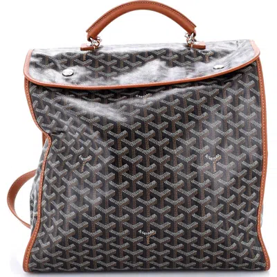 Pre-owned Goyard  Goyard Saint Leger Briefcase Backpack Coated Canvas In Brown