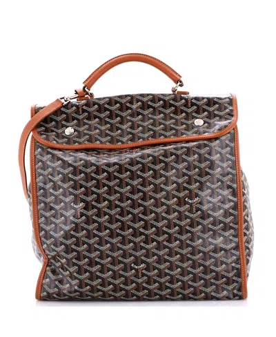 Pre-owned Pre-owned Goyard  Goyard Saint Leger Briefcase Backpack Coated Canvas In Brown