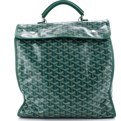 Pre-owned Pre-owned Goyard  Goyard Saint Leger Briefcase Backpack Coated Canvas In Green