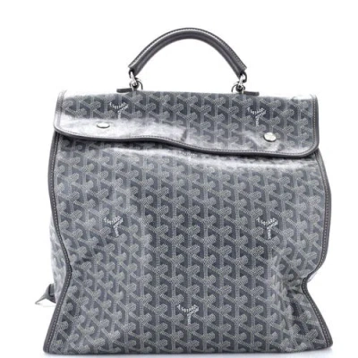 Pre-owned Pre-owned Goyard  Goyard Saint Leger Briefcase Backpack Coated Canvas In Grey