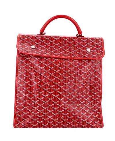 Pre-owned Pre-owned Goyard  Goyard Saint Leger Briefcase Backpack Coated Canvas In Red
