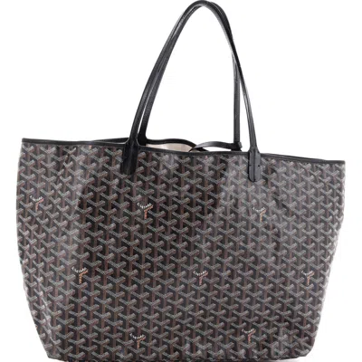 Pre-owned Goyard  Goyard Saint Louis Tote Claire Voie Coated Canvas Gm In Black