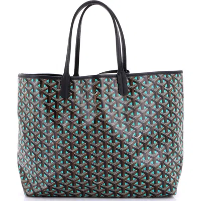 Pre-owned Goyard  Goyard Saint Louis Tote Claire Voie Coated Canvas Pm In Green