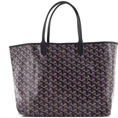 Pre-owned Goyard  Goyard Saint Louis Tote Claire Voie Coated Canvas Pm In Purple