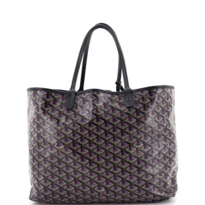 Pre-owned Goyard  Goyard Saint Louis Tote Claire Voie Coated Canvas Pm In Purple