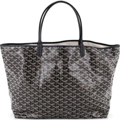 Pre-owned Goyard  Goyard Saint Louis Tote Coated Canvas Gm In Black