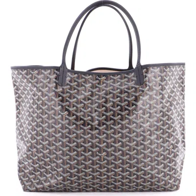 Pre-owned Goyard  Goyard Saint Louis Tote Coated Canvas Gm In Black