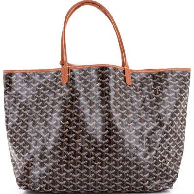 Pre-owned Goyard  Goyard Saint Louis Tote Coated Canvas Gm In Black