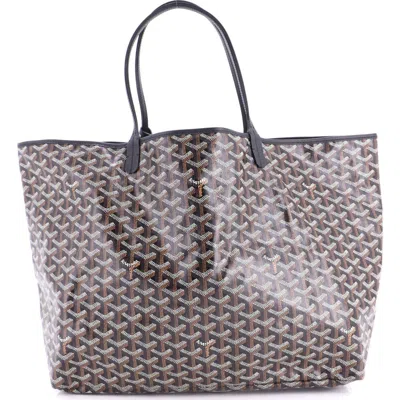 Pre-owned Goyard  Goyard Saint Louis Tote Coated Canvas Gm In Black