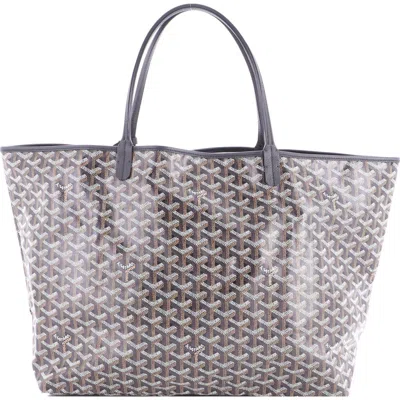 Pre-owned Goyard  Goyard Saint Louis Tote Coated Canvas Gm In Black