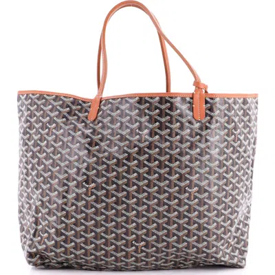 Pre-owned Goyard  Goyard Saint Louis Tote Coated Canvas Gm In Black