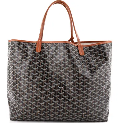 Pre-owned Goyard  Goyard Saint Louis Tote Coated Canvas Gm In Brown